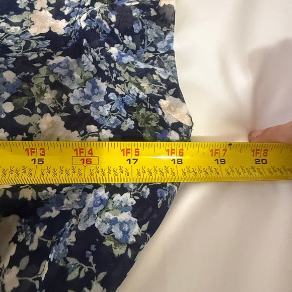 Kate and Lily Blue Floral Smocked Maxi Dress Size 6 Sleeveless Chiffon V-Neck - Picture 13 of 13